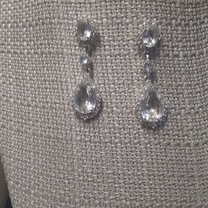 Crystal Chandelier Silver Earrings